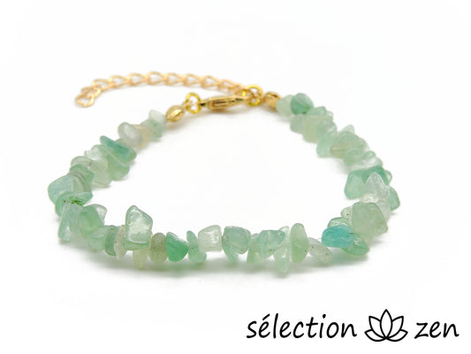 bracelet réglable doré pierres irrégulières aventurine selection-zen