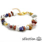 bracelet réglable doré pierres irrégulières multicolore mix pierres selection-zen