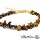 selection zen bracelet réglable doré oeil de tigre jaune pierres irrégulières
