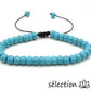 selection-zen bracelet réglable perles plates howlite turquoise 6mm