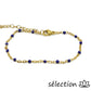 selection zen bracelet réglable simplicité bleu foncé et chaine dorée 