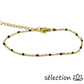 selection zen bracelet réglable simplicité noir et chaine dorée 
