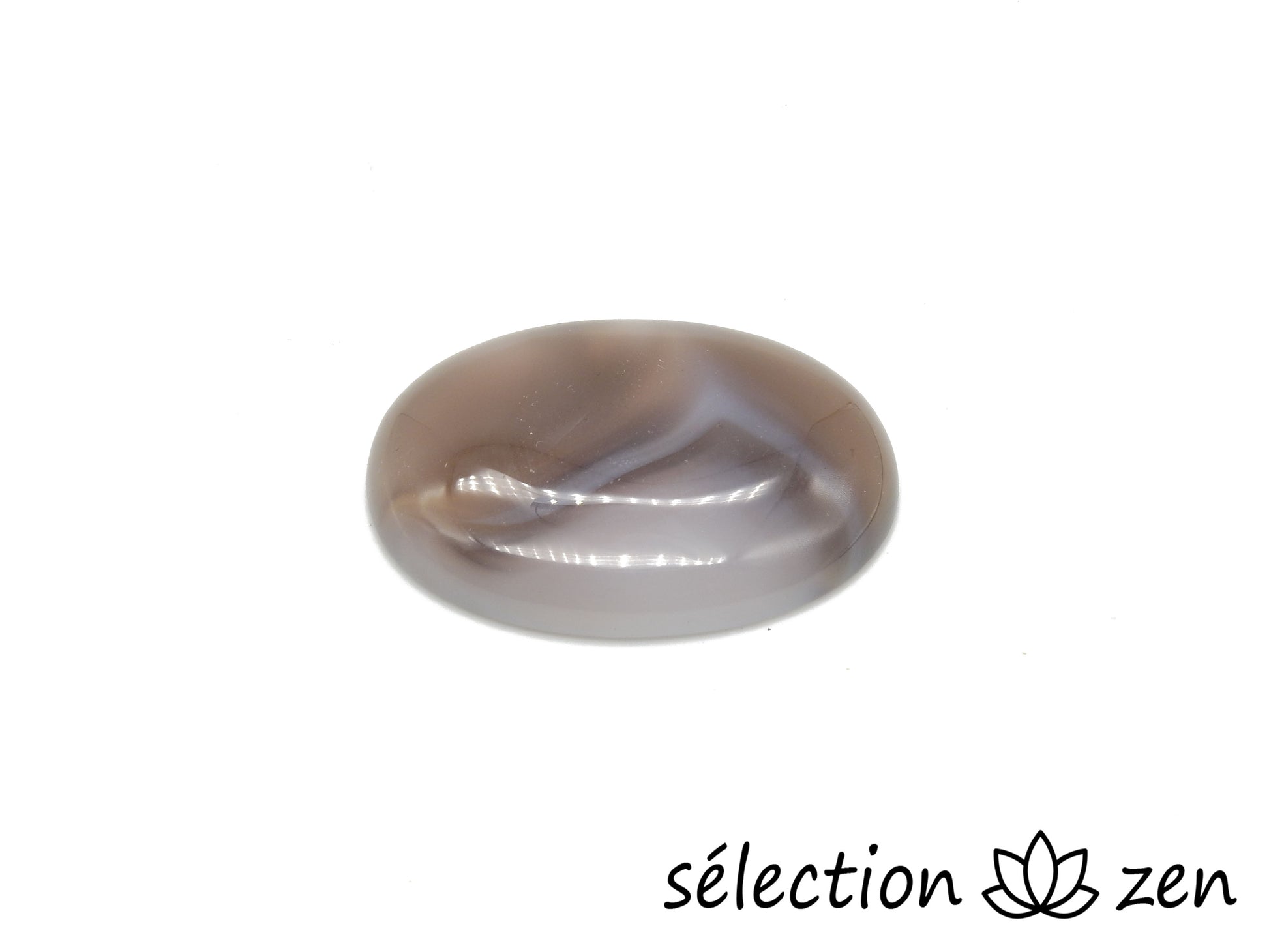 cabochon 30x40mm agate grise selection-zen