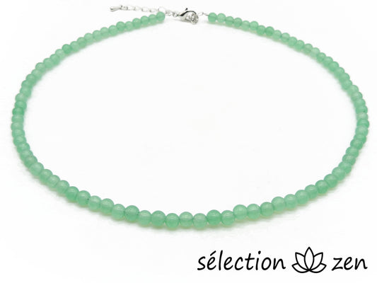 aventurine 4mm collier argenté selection zen