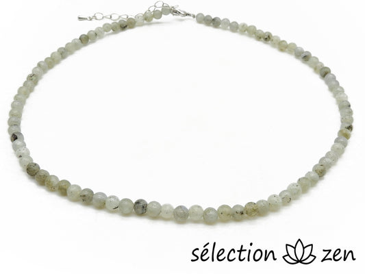 selection zen collier labradorite 4mm argenté