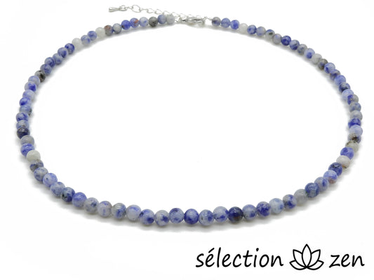 collier argenté 4mm sodalite selection-zen