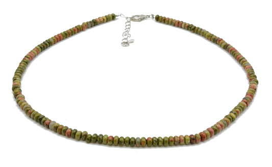 selection zen collier argenté perles plates 4mm avec chaine de réglage argentée