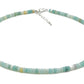 selection zen collier argenté perles plates 4mm amazonite avec chaine de réglage argentée