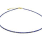 selection zen collier doré 2mm à facettes lapis lazuli coeur