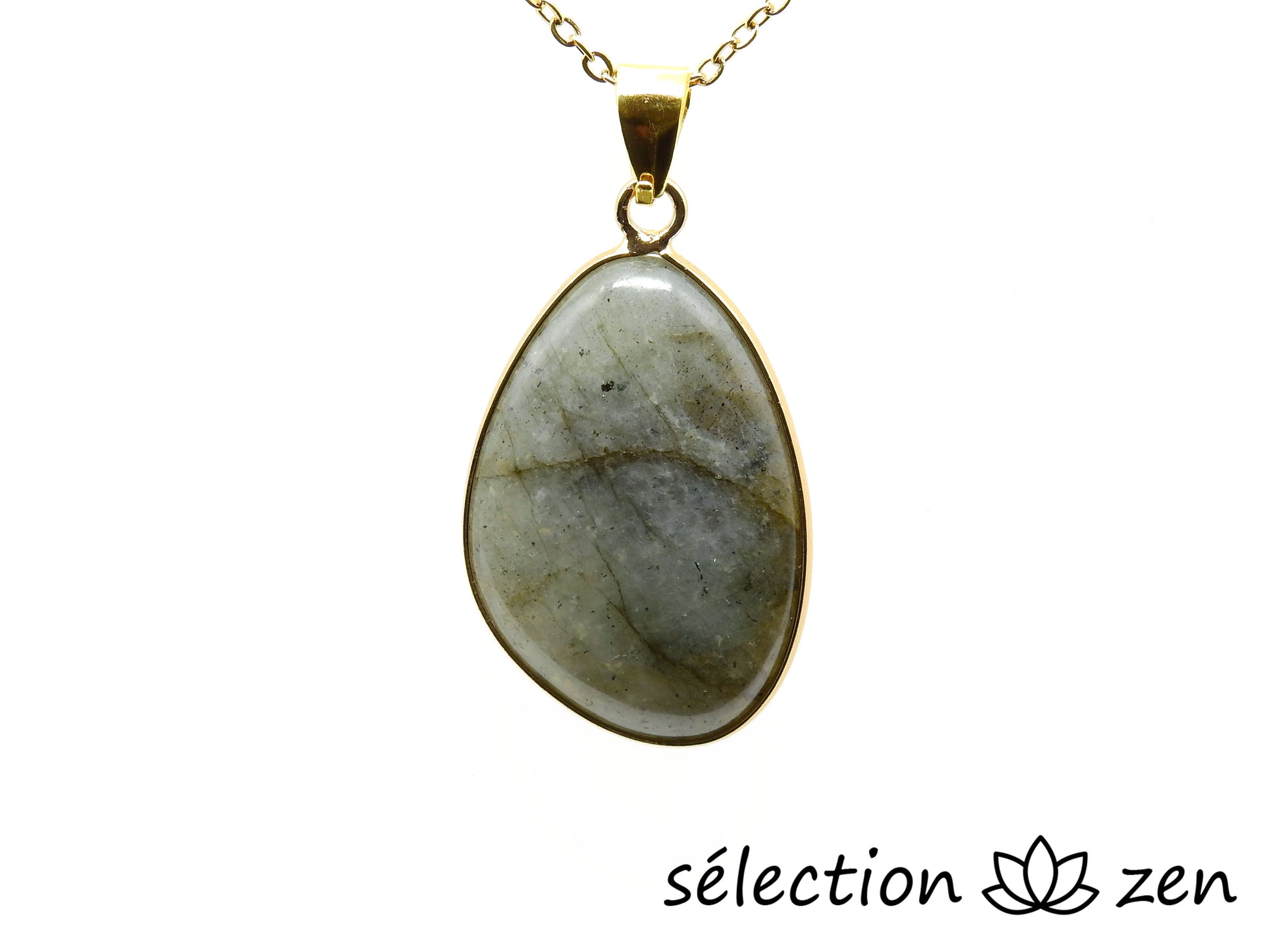 labradorite collier chaine dorée