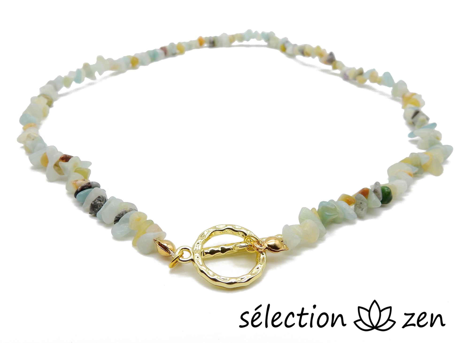 collier élégance amazonite pierres irrégulières selection zen