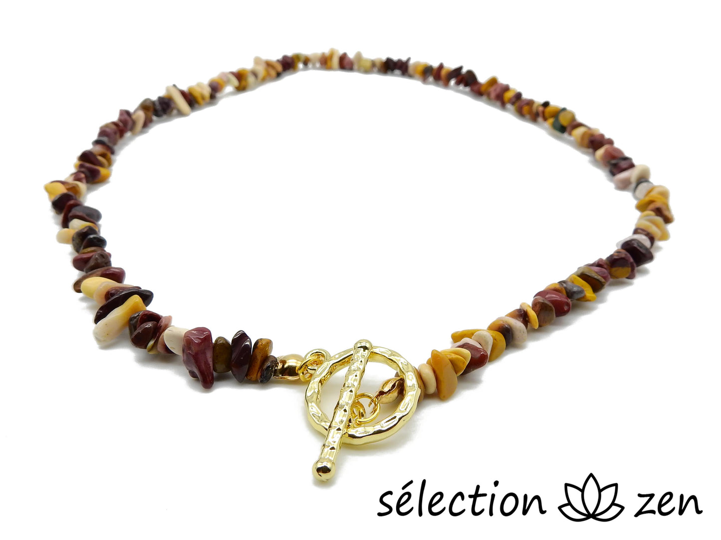 collier jaspe mokaite pierres irrégulières élégance selection-zen