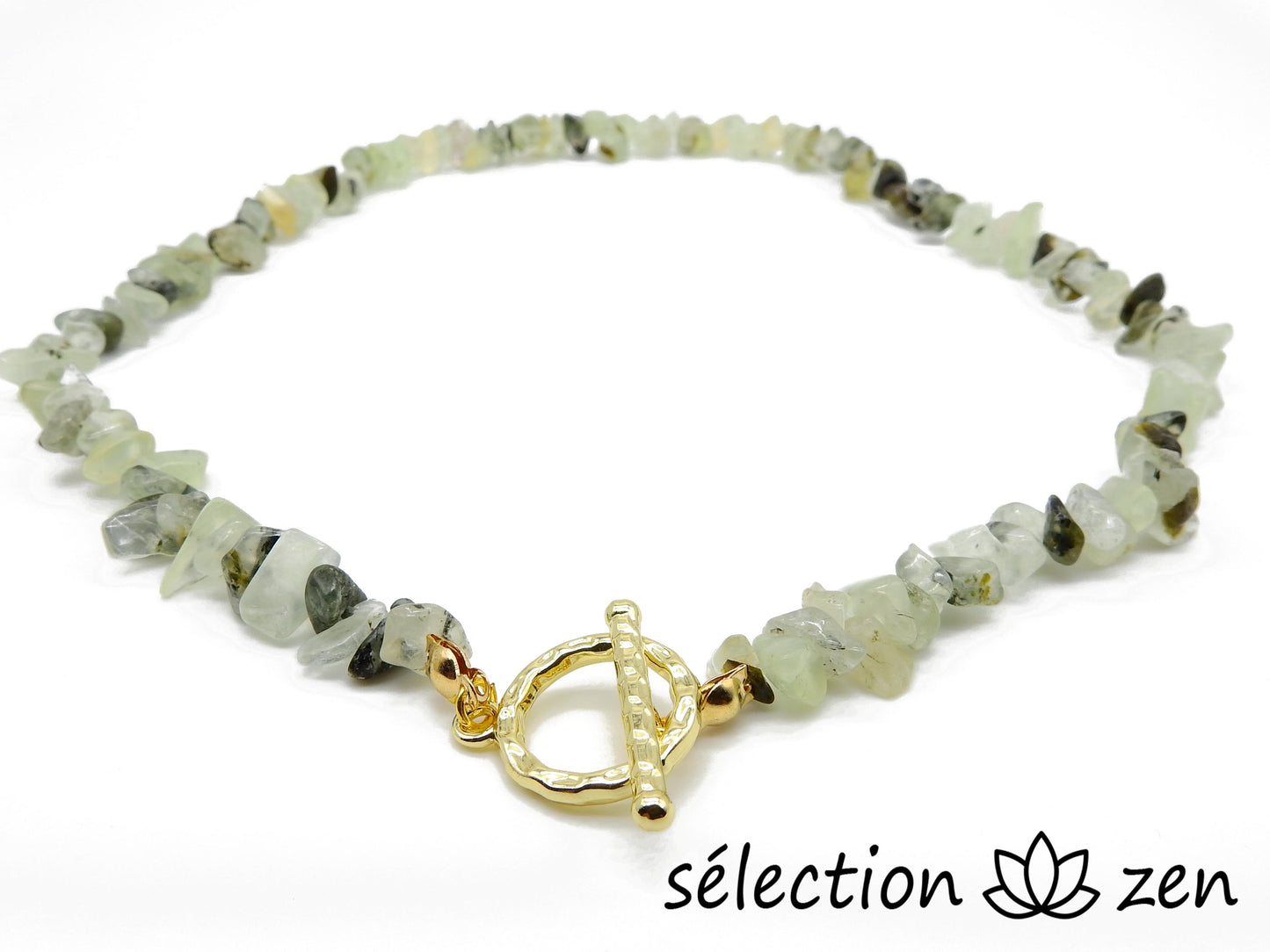 collier prehnite collier pierres irrégulières élégance selection-zen