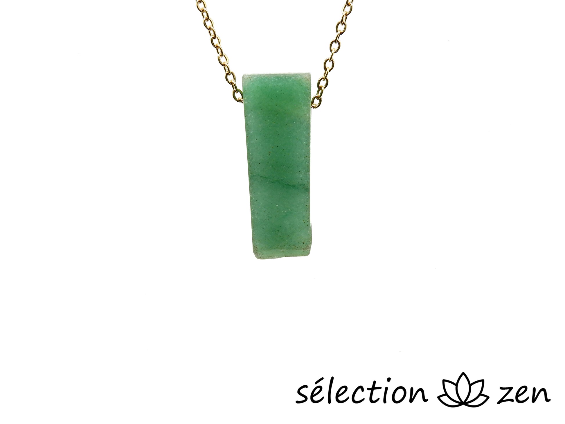 collier pierre sur chaine dorée aventurine selection-zen