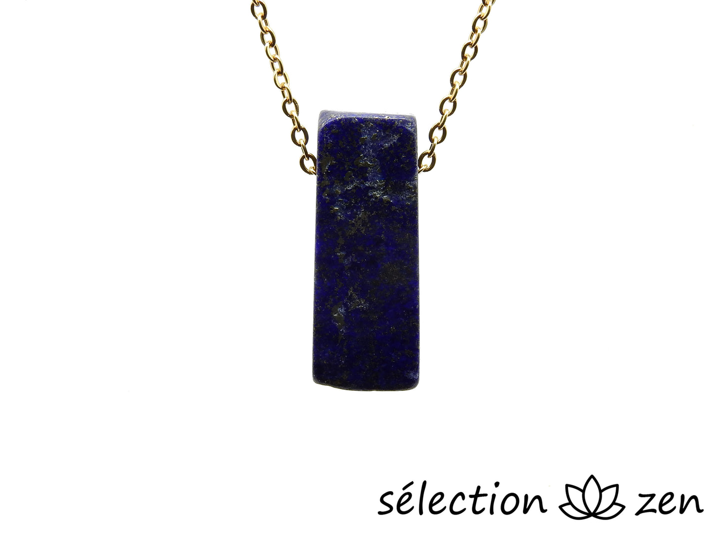 selection zen collier pierre sur chaine dorée lapis lazuli