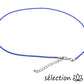 selection-zen cordon 45cm bleu foncé diamètre 2mm avec chainette argentée réglable 