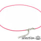 cordon 45cm avec chainette 5cm diamètre 2mm rose fluo