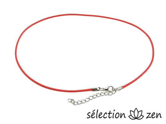 selection zen cordon 45cm rouge diamètre 2mm avec chainette réglable