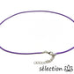 selection zen cordon 45cm avec chainette argentée 5cm violet diamètre 2mm