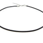 selection zen cordon noir 2mm 45cm+5cm avec chainette réglable argentée