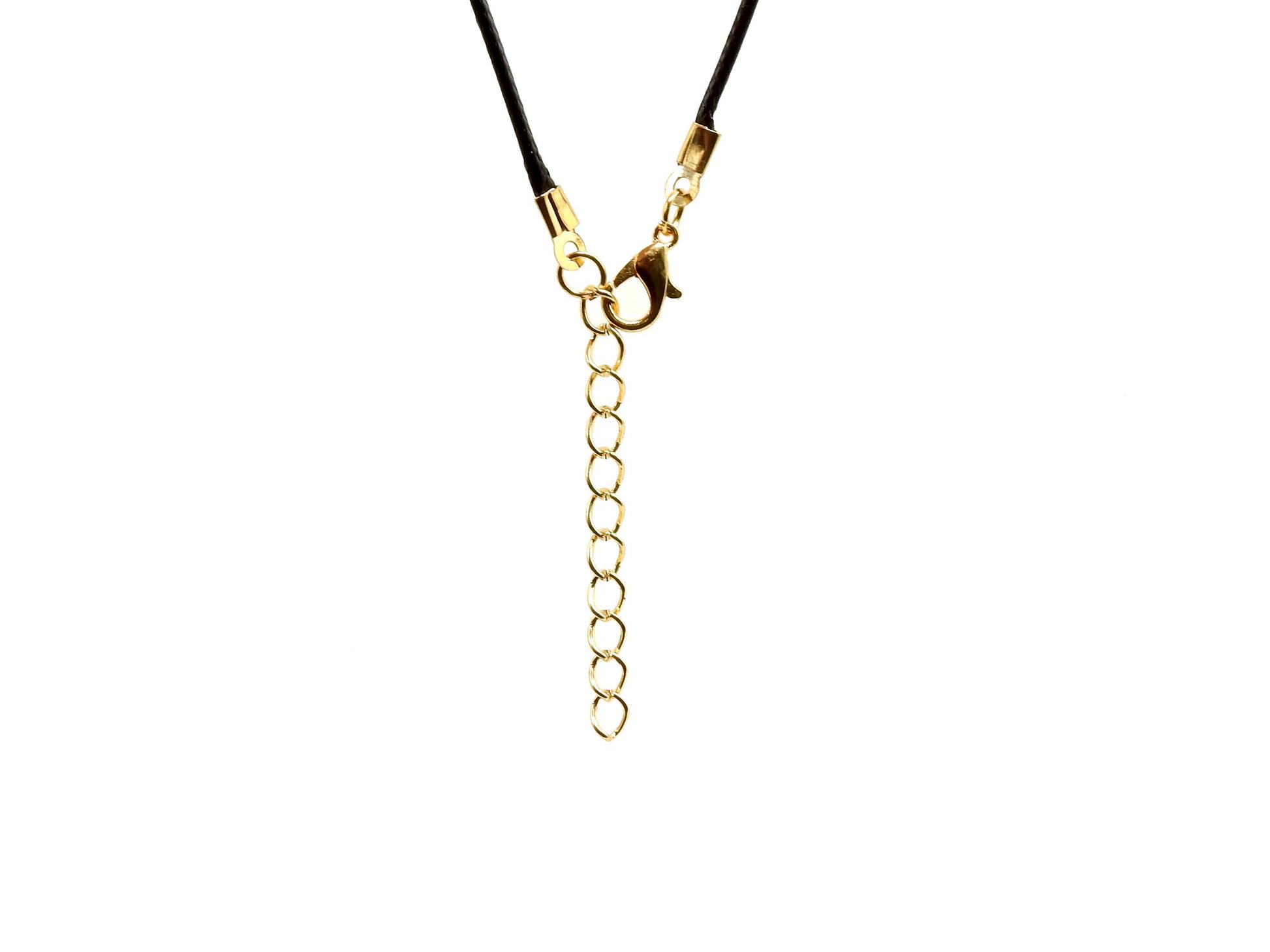 cordon réglable 45cm 1,5mm noir avec chainette dorée selection-zen