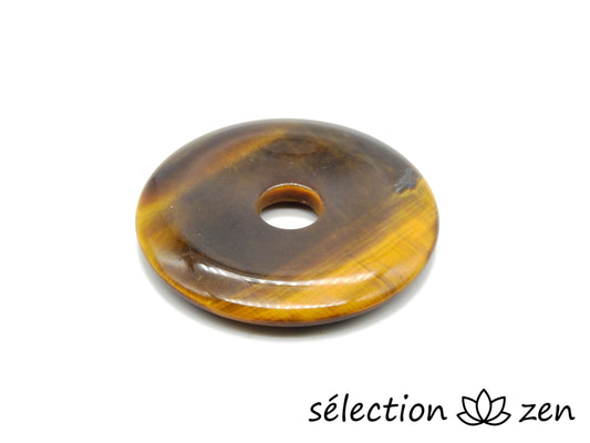 selection-zen donut 3,9cm œil de tigre jaune pi chinois