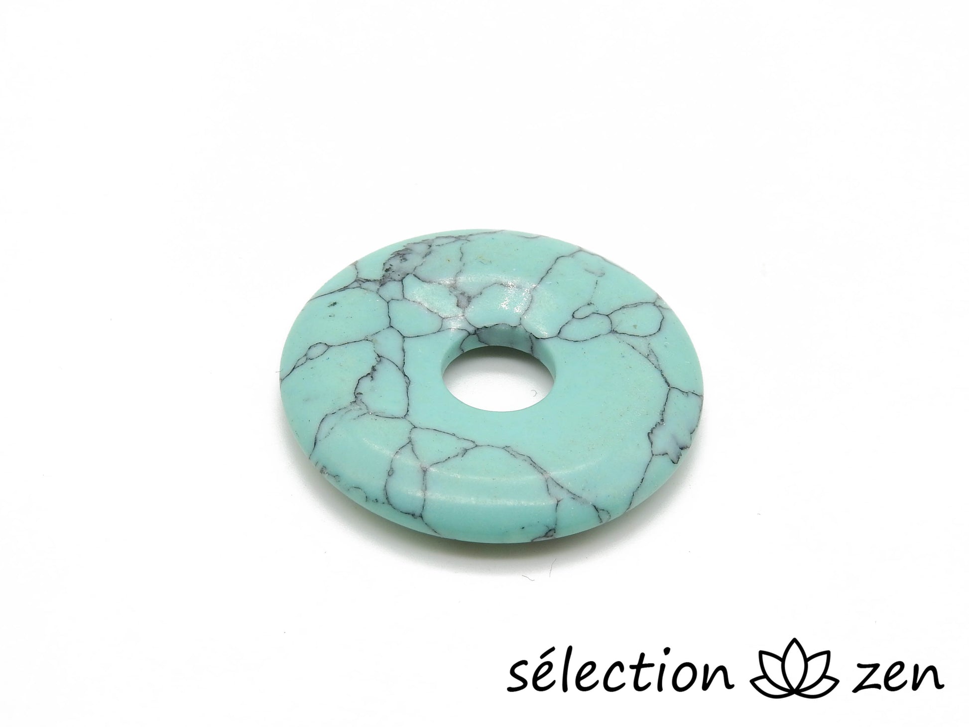 pi chinois 2,9cm donut howlite turquoise selection-zen