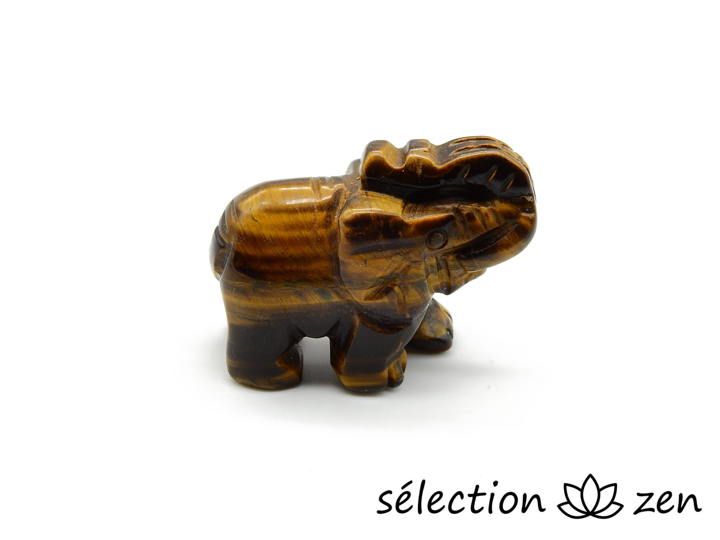 selection-zen éléphant œil de tigre jaune sujet en pierre