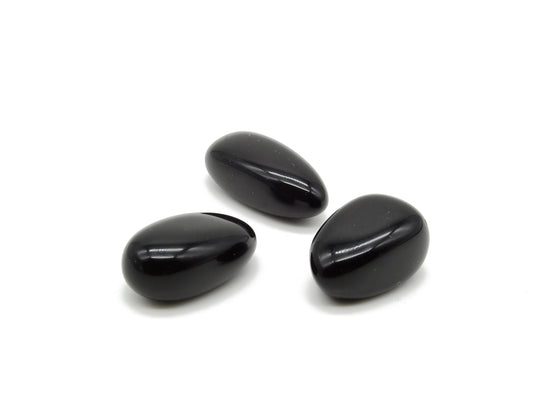 selection zen lot de 3 pierres roulées en agate noire