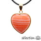 pendentif cœur doré élégance agate rose bandes selection-zen