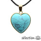 pendentif cœur élégance doré howlite turquoise selection-zen