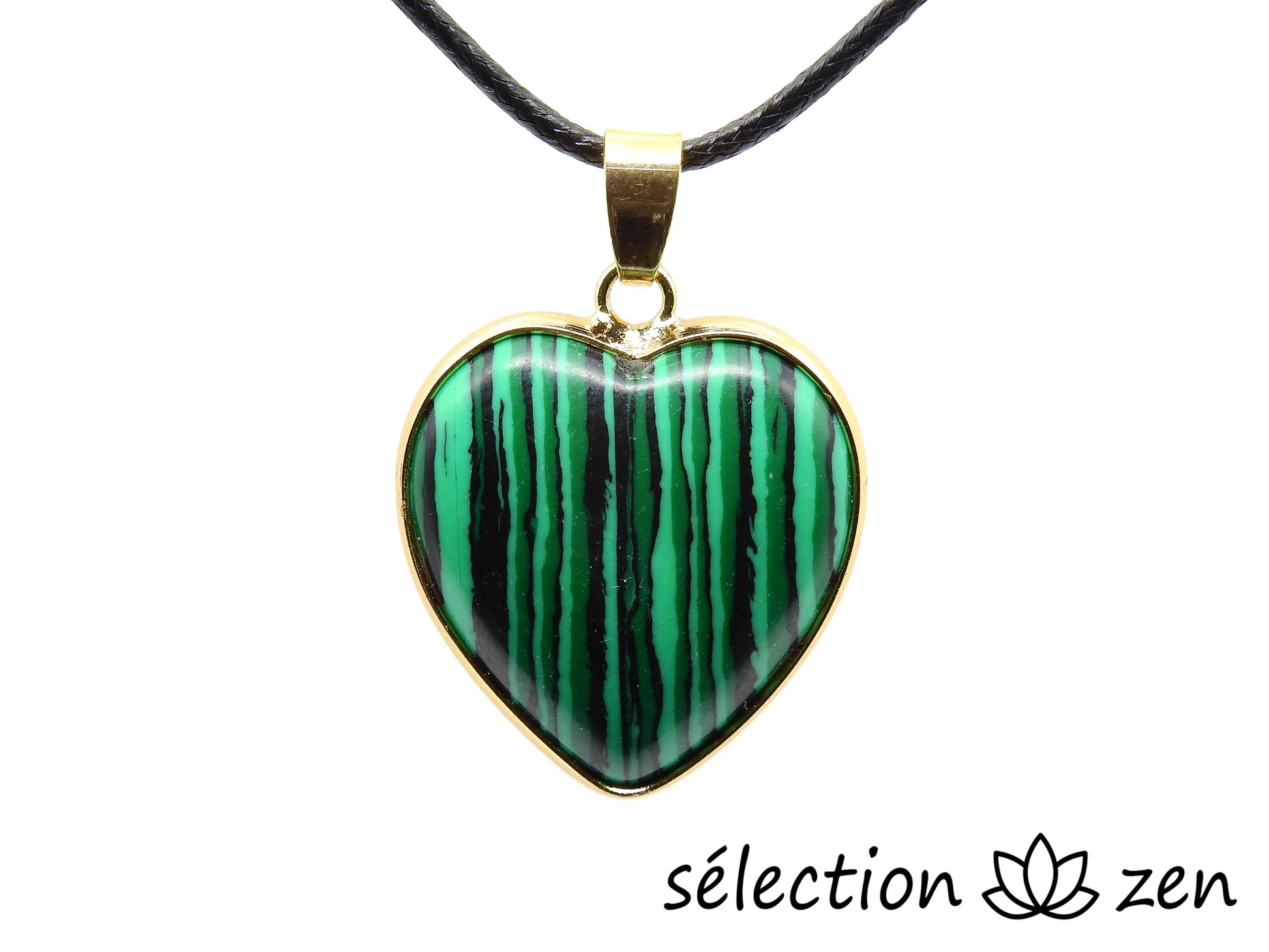 pendentif cœur élégance malachite selection zen