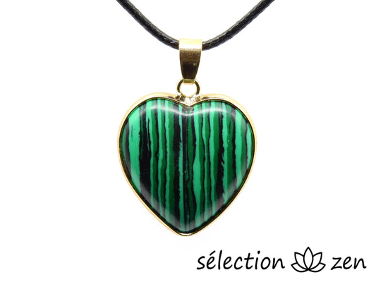 pendentif cœur élégance malachite selection zen