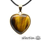 pendentif cœur élégance oeil de tigre jaune selection-zen