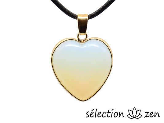 Pendentif cœur élégance opalite