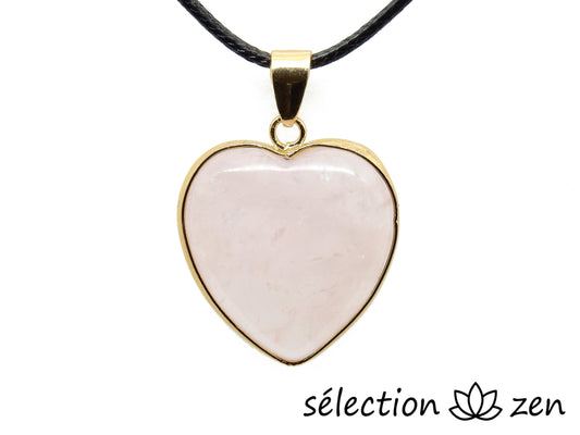 pendentif cœur élégance quartz rose selection zen