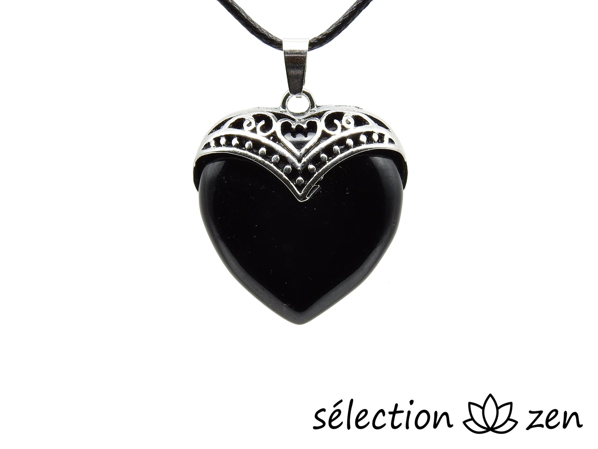 pendentif cœur vintage obsidienne selection zen