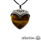 oeil de tigre jaune pendentif cœur vintage selection-zen