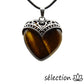 selection zen pendentif cœur vintage œil de tigre jaune