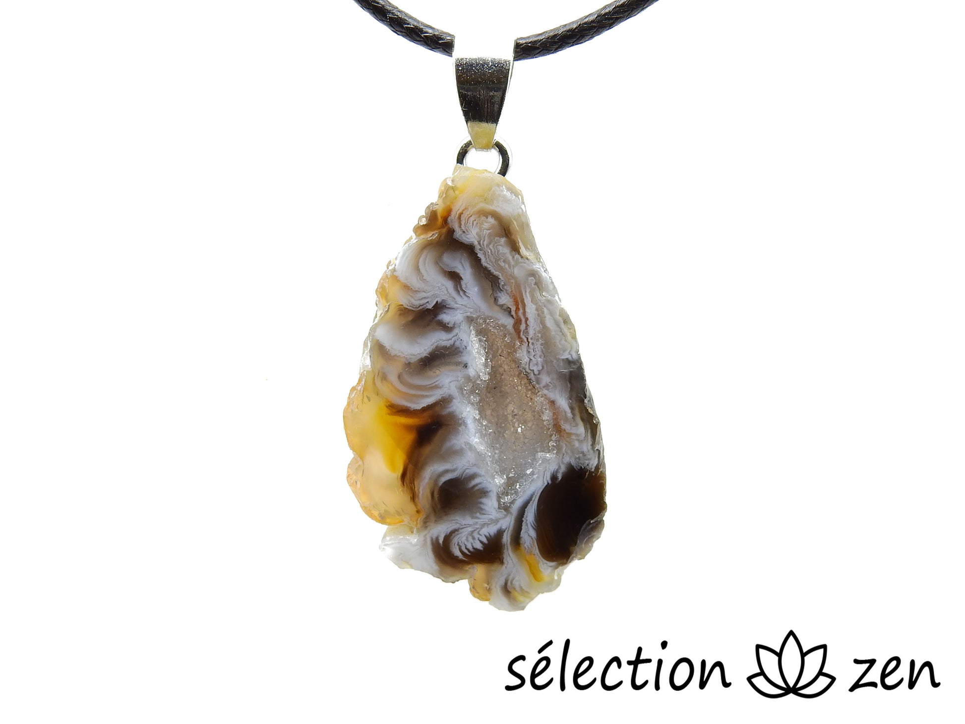 pendentif druse agate noire selection-zen