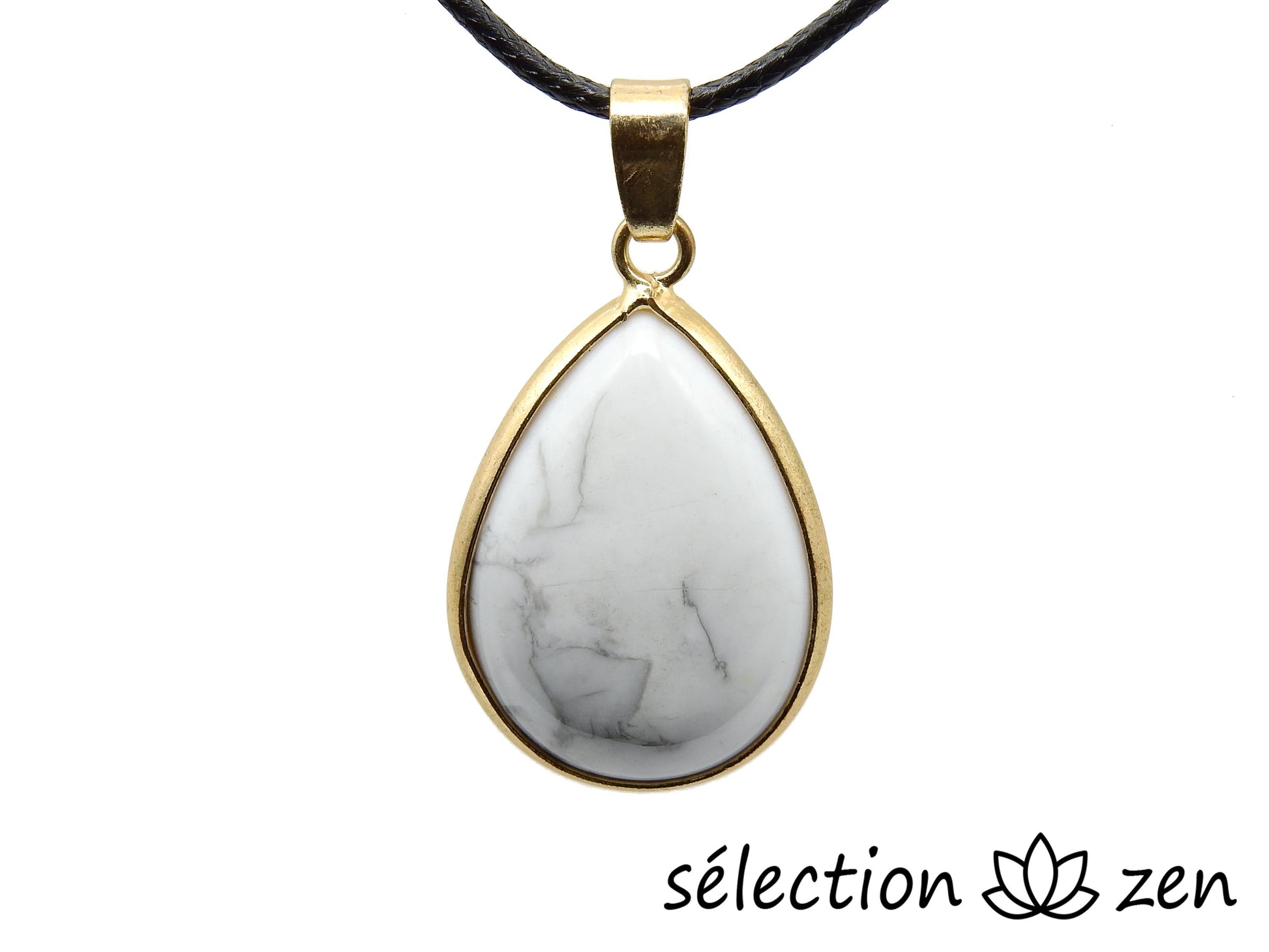 pendentif goutte élégance howlite blanche selection zen