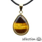 pendentif goutte élégance oeil de tigre jaune selection zen