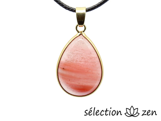 pendentif goutte élégance quartz cerise selection-zen