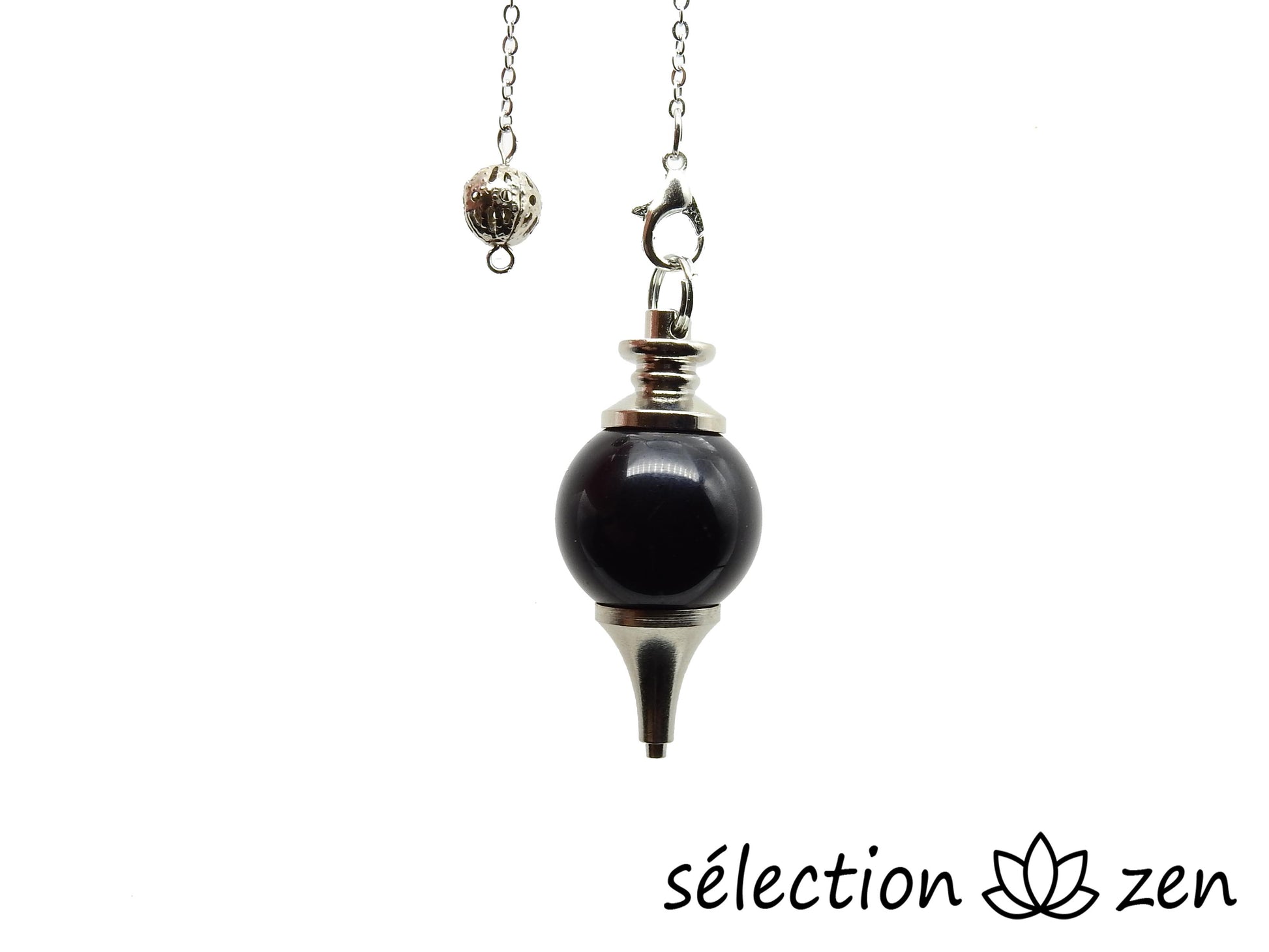 selection zen pendule boule agate noire