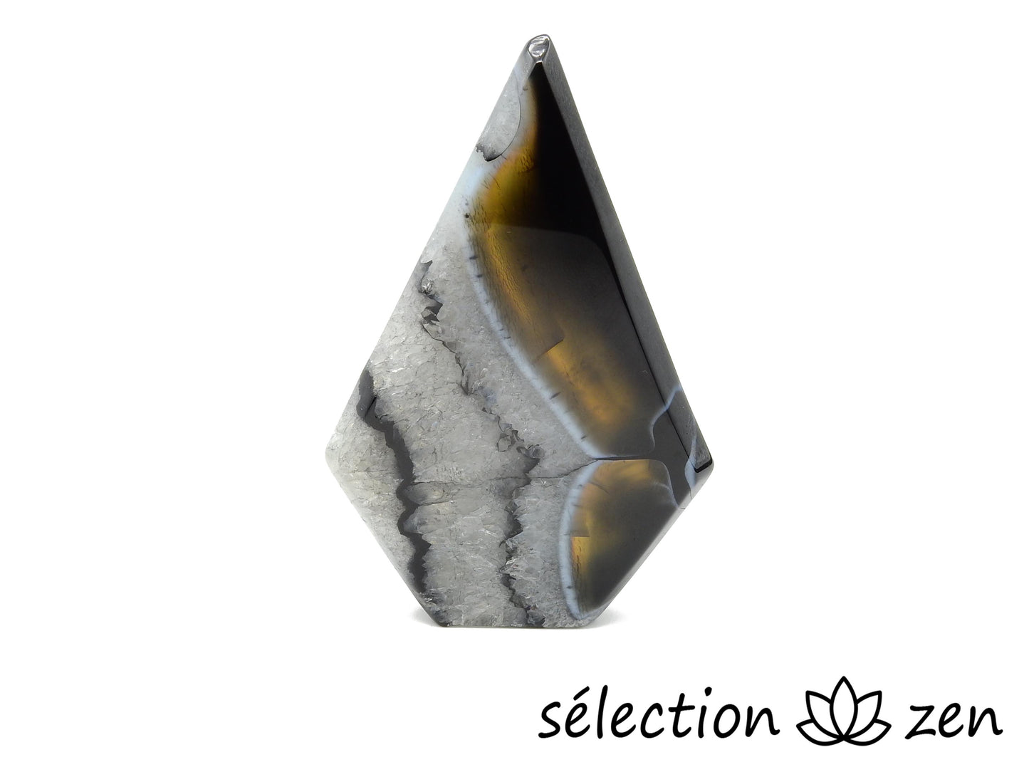 selection-zen agate noire pierre forme libre