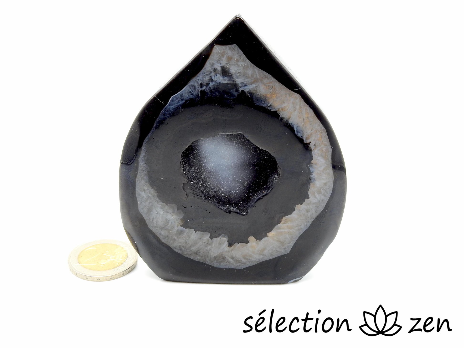 agate noire pierre forme libre selection zen