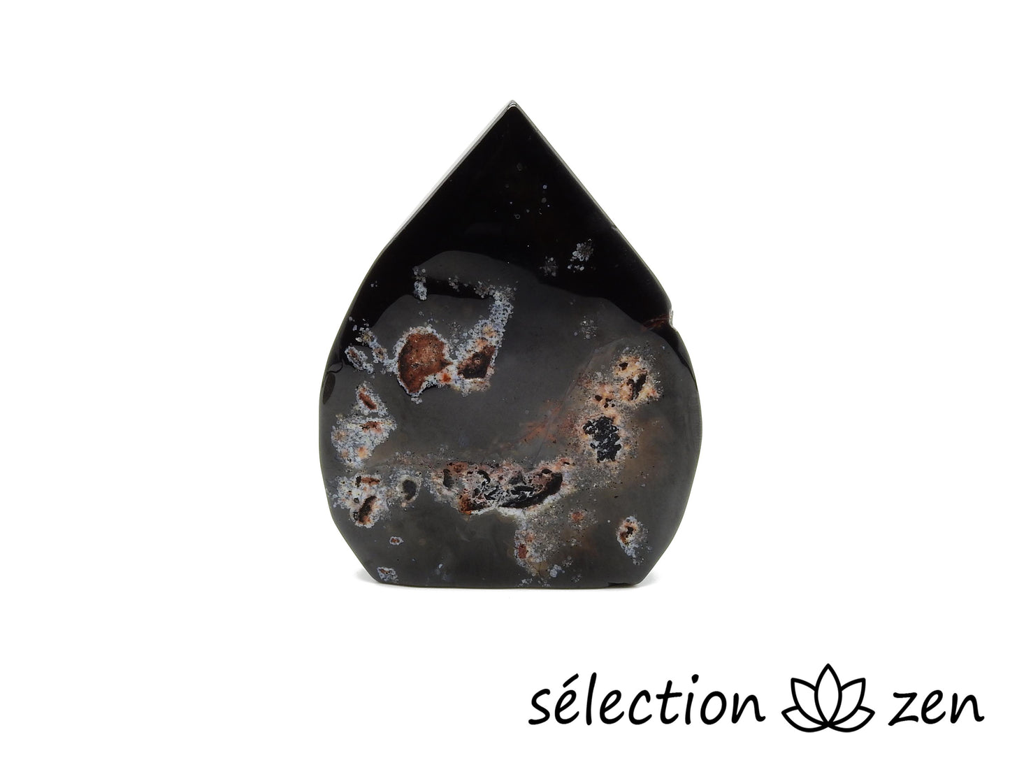 agate noire pierre forme libre selection zen