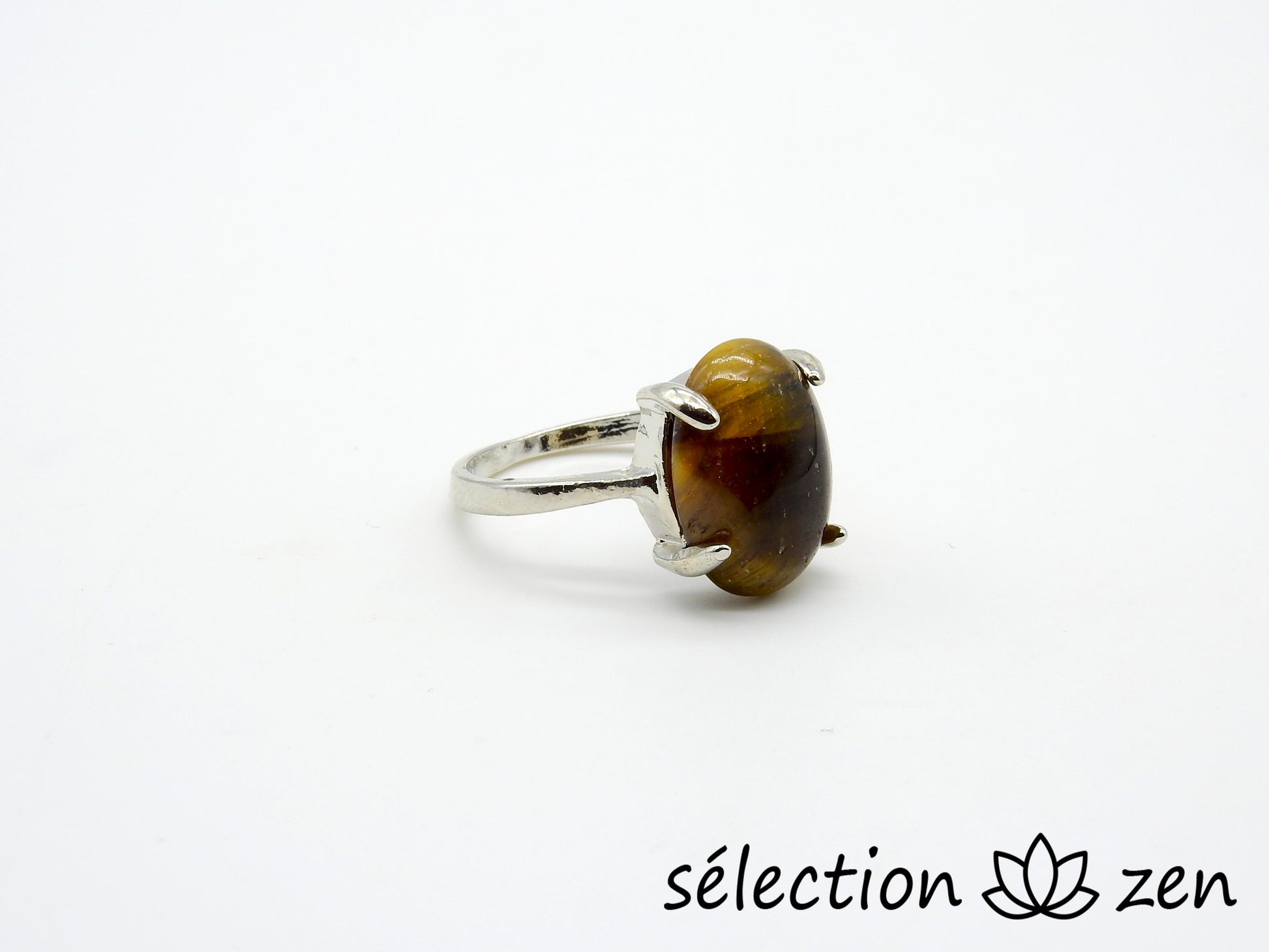 oeil de tigre jaune bague 17mm selection zen