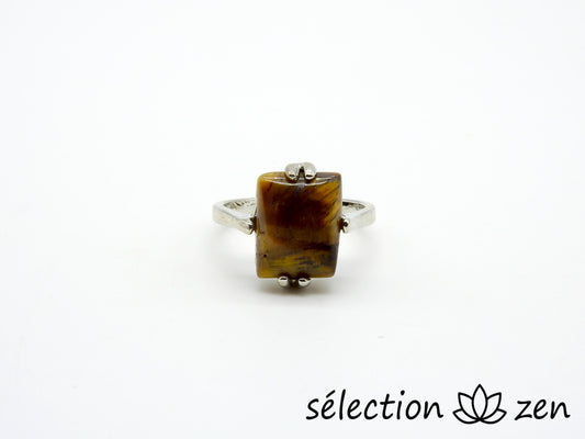 oeil de tigre jaune bague 17mm selection-zen