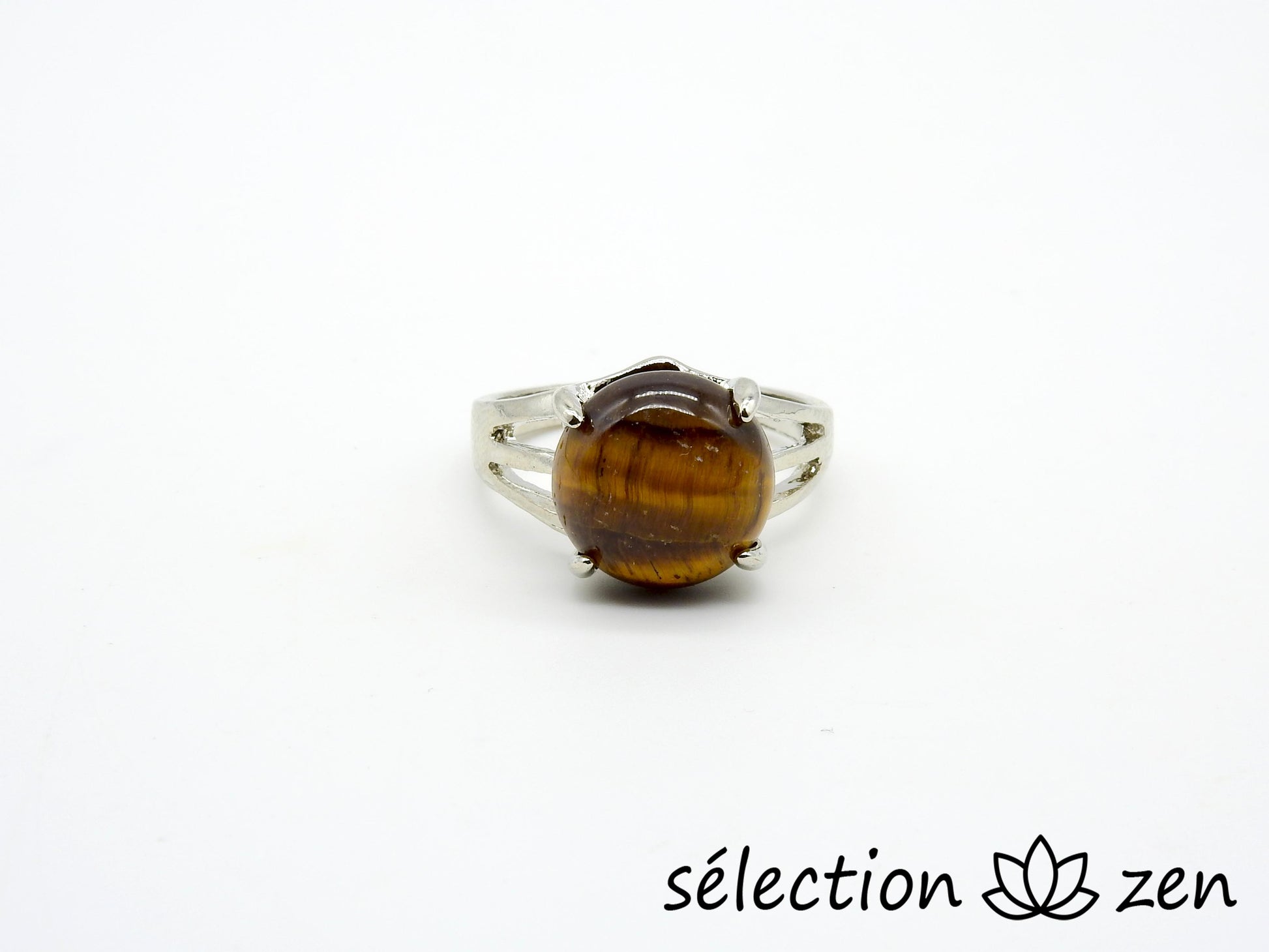 selection-zen bague oeil de tigre jaune 18mm